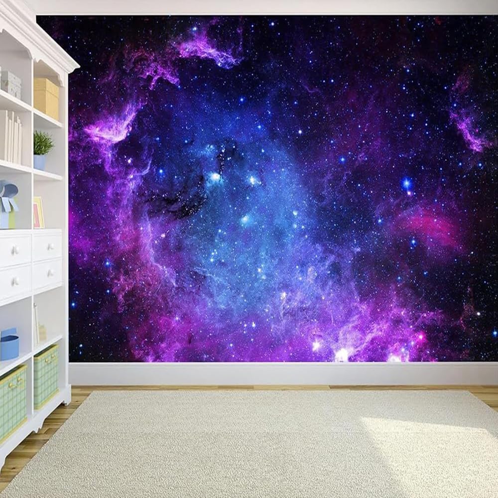 Custom Galaxy Themed Wallpaper Starry Sky Peel and Stick Murals for Walls Large Galaxy Wallpaper for Living Room Bedroom Dining Room Wall Murals