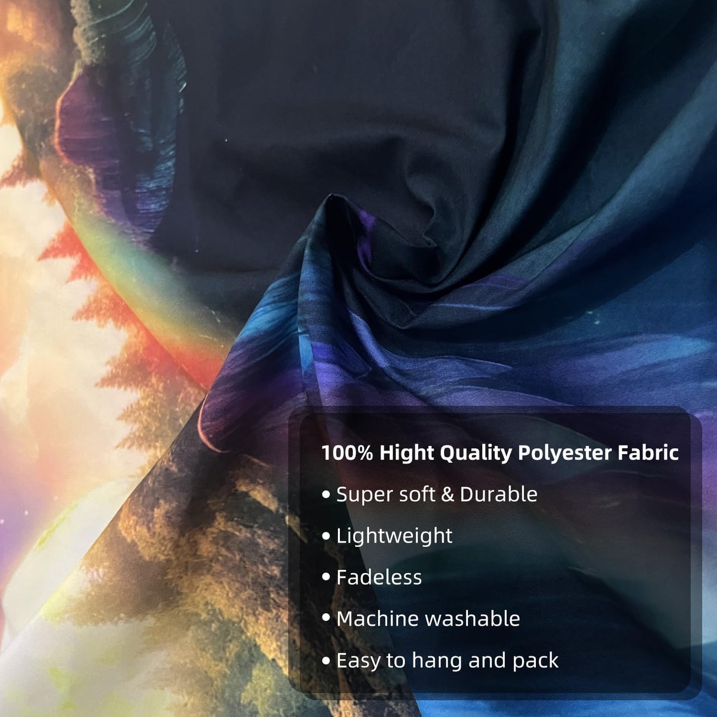 OSVINO Blacklight Rainbow Waterfall Tapestry 90"x70" UV Reactive Trippy Wall Hanging Rainbow Aesthetic Waterfall Wall Posters Bedroom Spiritual Room Decor