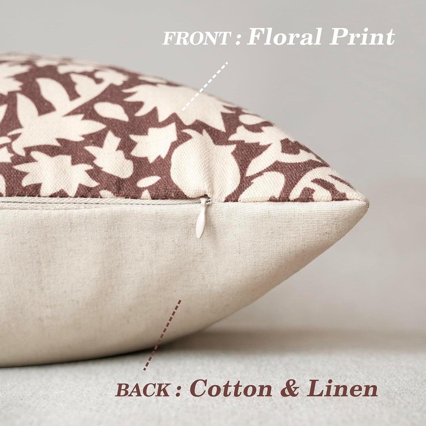 Foindtower Set of 2 Decorative Neutral Floral Throw Pillow Covers Accent Farmhouse Cushion Covers Boho Vintage Pillowcase for Couch Sofa Bedroom Living Room Home Decor Outdoor,24×24 Inch,Wine Red