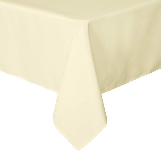 sancua Rectangle Tablecloth - 70 x 90 Inch - Stain and Wrinkle Resistant Washable Polyester Table Cloth, Decorative Fabric Table Cover for Dining Tables, Buffet Parties and Camping, Beige