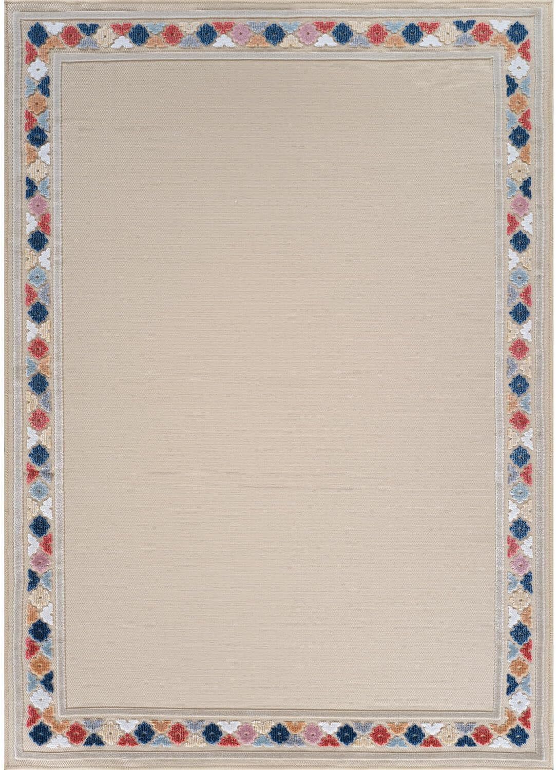 Beverly Rug Outdoor Rug 9x12 Modern Bordered Large Area Rugs for Indoor and Outdoor Patio Easy to Clean Non Shedding Living Room Porch Garden Washable Outside Carpet (9 x 12 Beige)