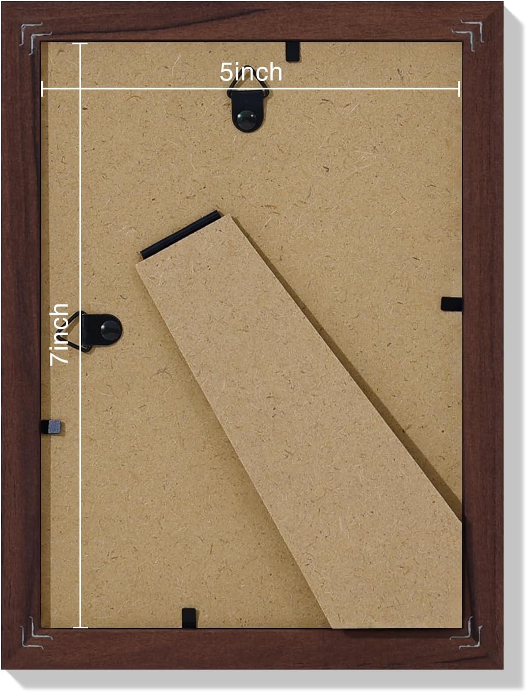 Vittanly 5x7 Picture Frames Set of 9, Shatter Resistant Plexiglass, Display 4x6 Pictures with Mat or 5x7 without Mat, Photo Frames for Wall or Tabletop, Engineered Wood, Walnut