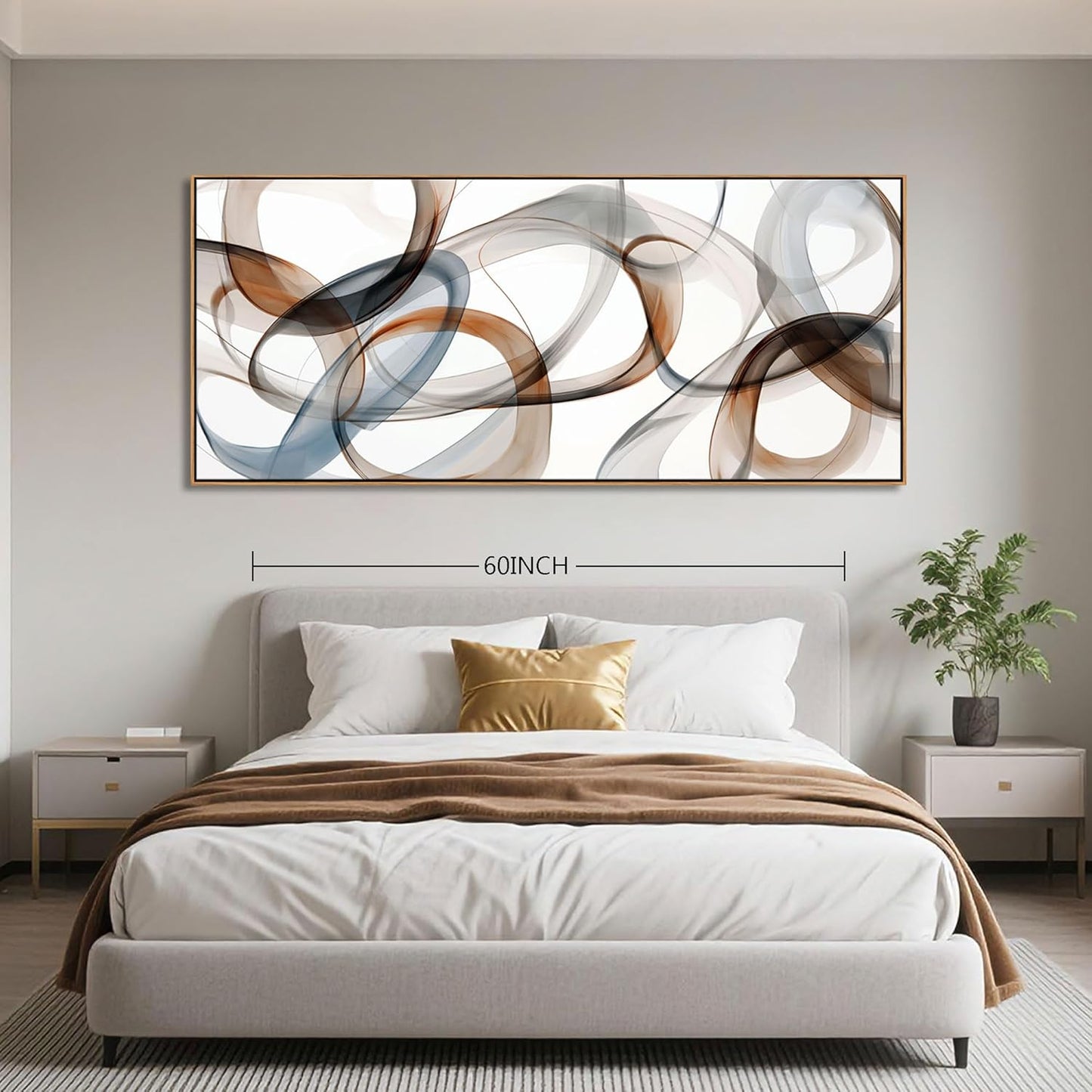 Large Modern Wall Art - Framed Canvas Wall Art Abstract Wall Decor for Living Room - Minimalist Style Artwork Decorations Wooden Frames for Canvas Paintings