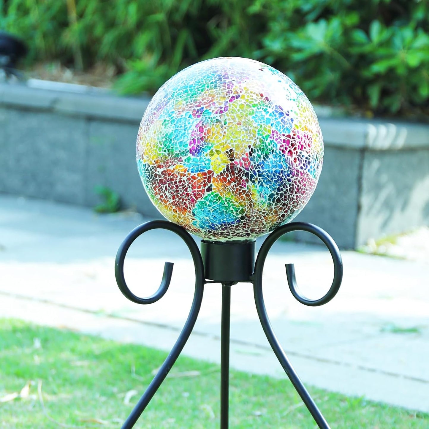 VCUTEKA Gazing Ball, 8" Glass Gazing Balls Sphere for Garden Lawn Outdoor Ornament Yard Decorative