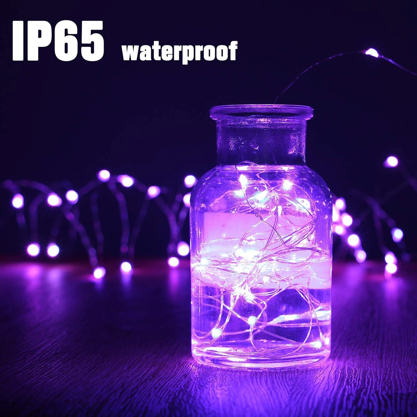 XINKAITE Purple Fairy Lights - Waterproof LED Starry String Lights for Indoor & Outdoor DIY Decoration, Home Parties, Christmas Holiday (10FT/3Meters)