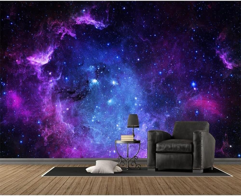 Custom Galaxy Themed Wallpaper Starry Sky Peel and Stick Murals for Walls Large Galaxy Wallpaper for Living Room Bedroom Dining Room Wall Murals