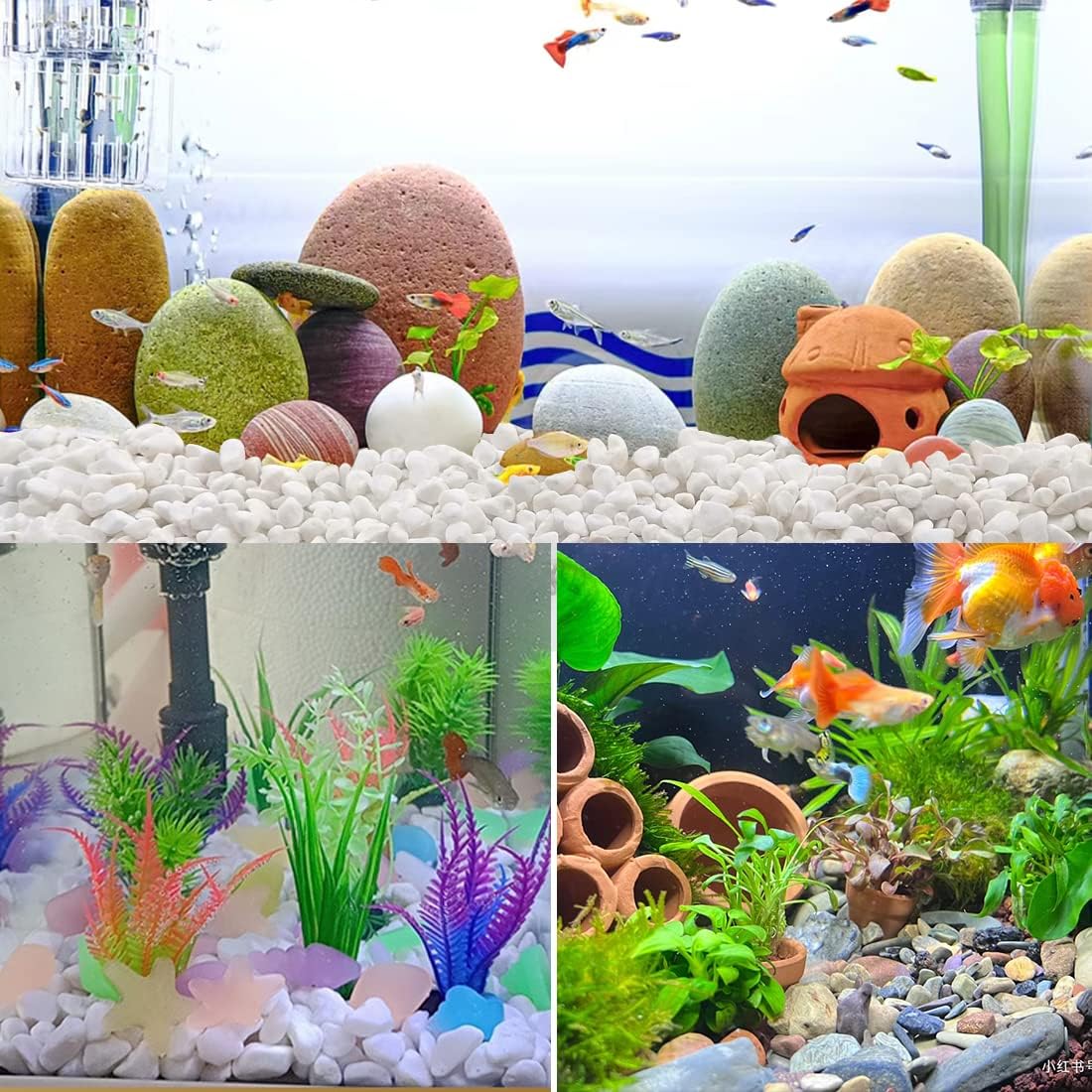 10LB Succulent and Cactus Gravel, 1/5 Inch White Natural Decorative Polished Pebbles for Landscaping, River Rocks for Plants, Vases, Aquariums, Terrarium and Outdoor Gardening