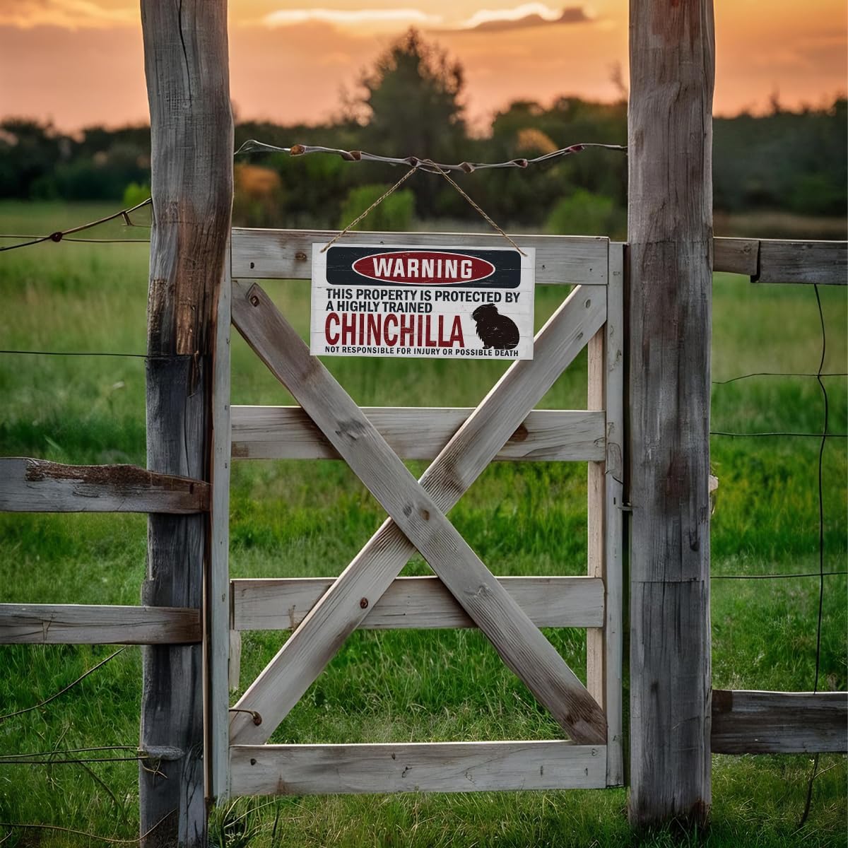 Warning Sign, Chinchilla Warning Wood Plaque Sign, Funny Door Signs, Decorative Wood Hanging Suspension Plaque, Farmhouse Wooden Wall Decor, Outdoor Hanging Wooden Signs