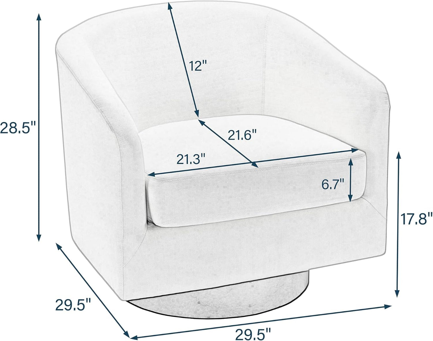 Swivel Barrel Accent Chair, Modern Round Faux Leather Arm Chair for Living Room, Bedroom, Comfy Club Reading Chairs for Adults(Faux Leather, Coffee, Set of 1)