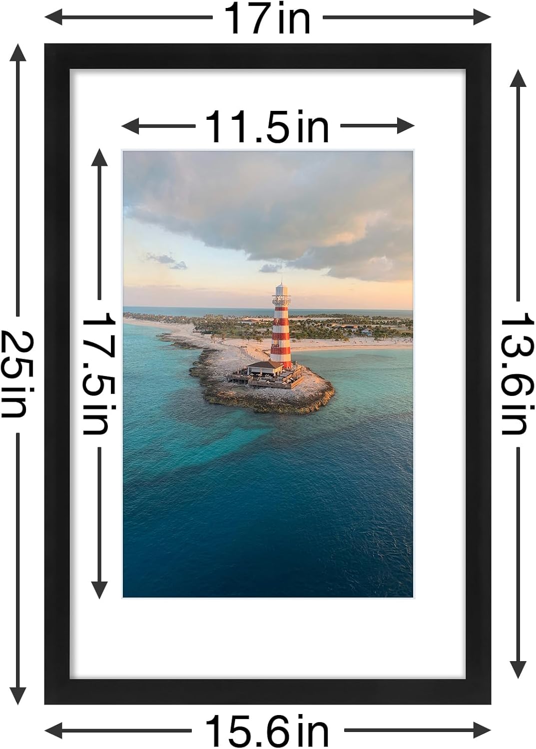 Vittanly 16x24 Picture Frames Set of 9, Shatter Resistant Plexiglass, Display 12x18 Pictures with Mat or 16x24 without Mat, Photo Frames for Wall or Tabletop, PVC Frame, Black