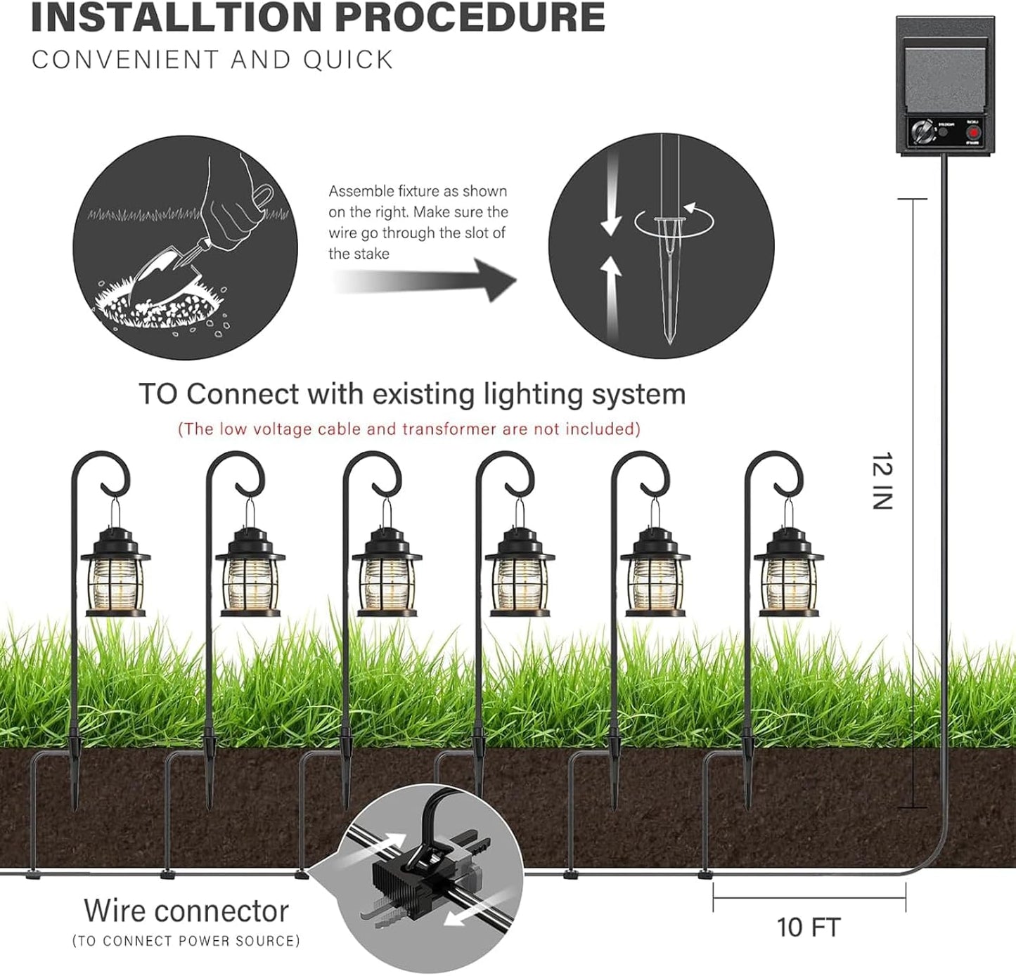 LED Pathway Lights 6 Pack, 1.1W Low Voltage Landscape Lighting Outdoor Harbor Collection 32 Lumen Dual Use Lights with Shepherd Hooks for Driveway, Yard, Garden, and Lawn