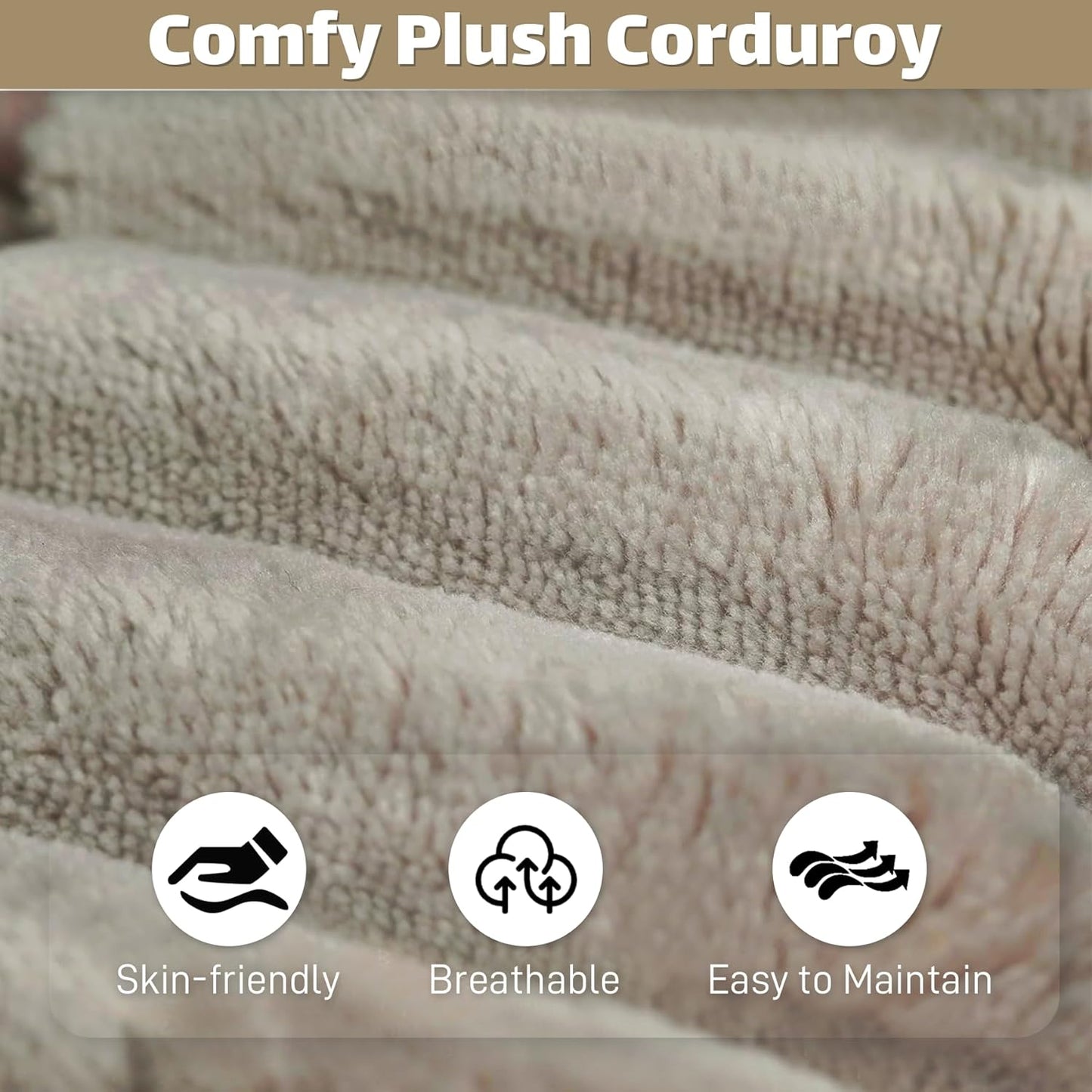 HYJT H&K Modular Sectional Sofa Cloud Couch, 107" Comfy L Shaped Sectional Couches for Living Room, Deep Seat Memory Foam Plush Fluffy Corduroy Boneless Couch Sectionals Right Facing Sofa Chaise Brown