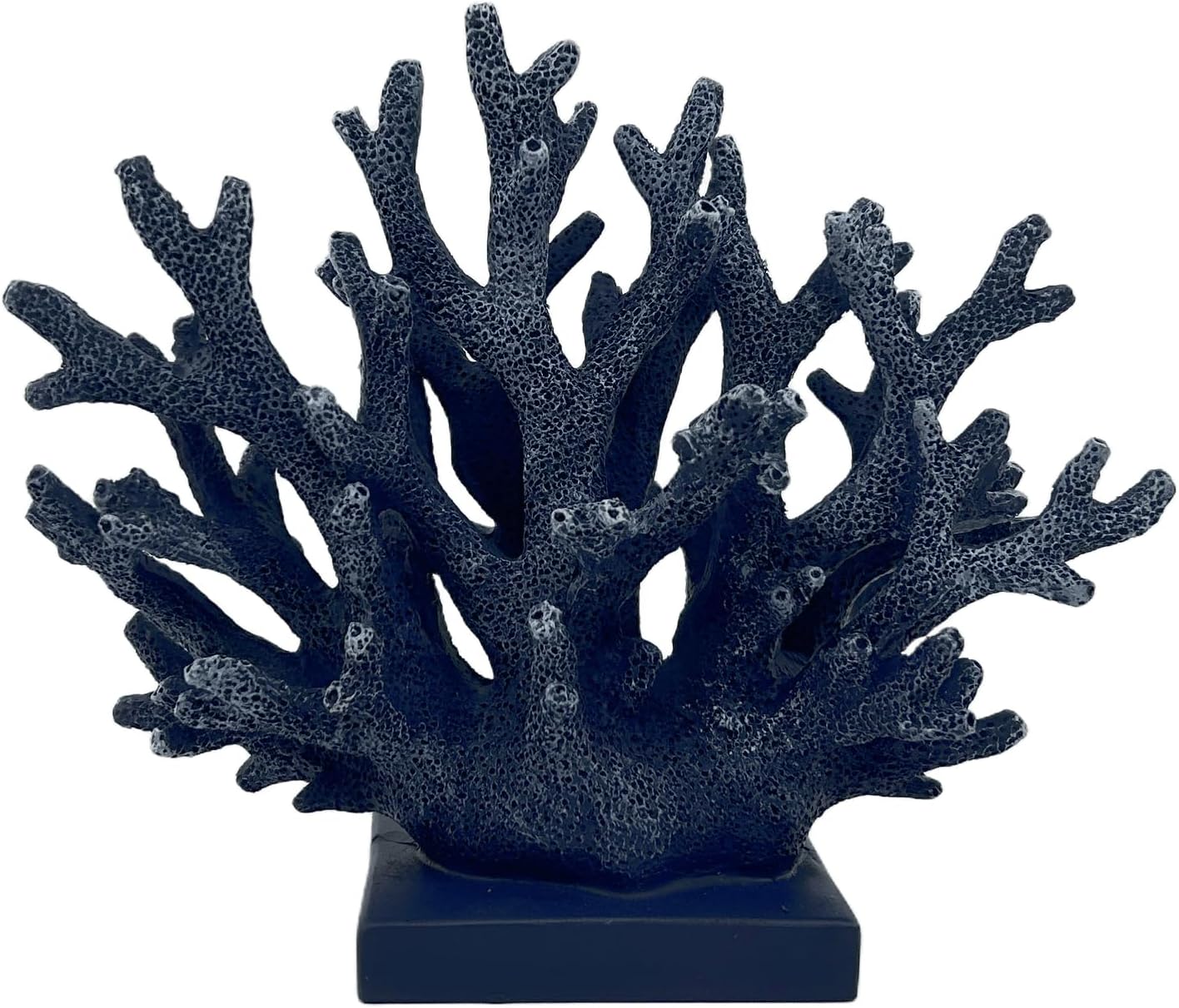 5.8" H Dark Blue Coral Decor - Resin Coral Statue, Nautical Decor for Home, Bedroom, Bathroom, Living Room, Ocean Themed Cabinet Shelf Tabletop Decoration