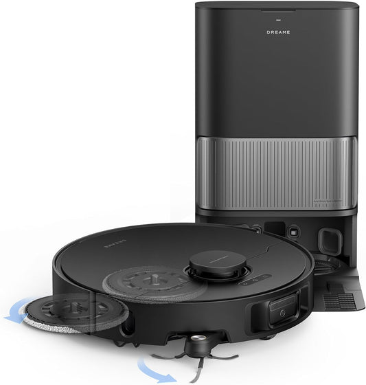 DREAME L40s Ultra Robot Vacuum and Mop, Auto-Empty, Mop Self-Cleaning, 1,9000Pa Suction, 100% Detangling DuoBrush, Extending Mops and Side Brush, 40mm Obstacle Clearing, App & Voice Control (Black)