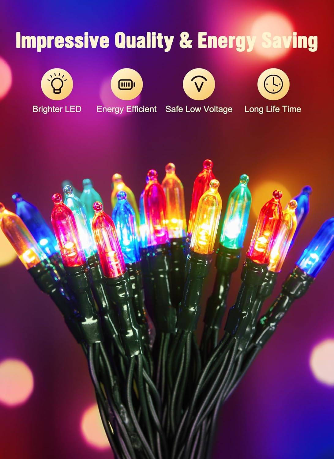 Battery Operated Christmas String Lights, 8ft 20 LED Mini Lights with Timer, Christmas Tree Lights for Indoor Outdoor Bedroom Wedding Party Holiday Xmas Decoration，Multicolor