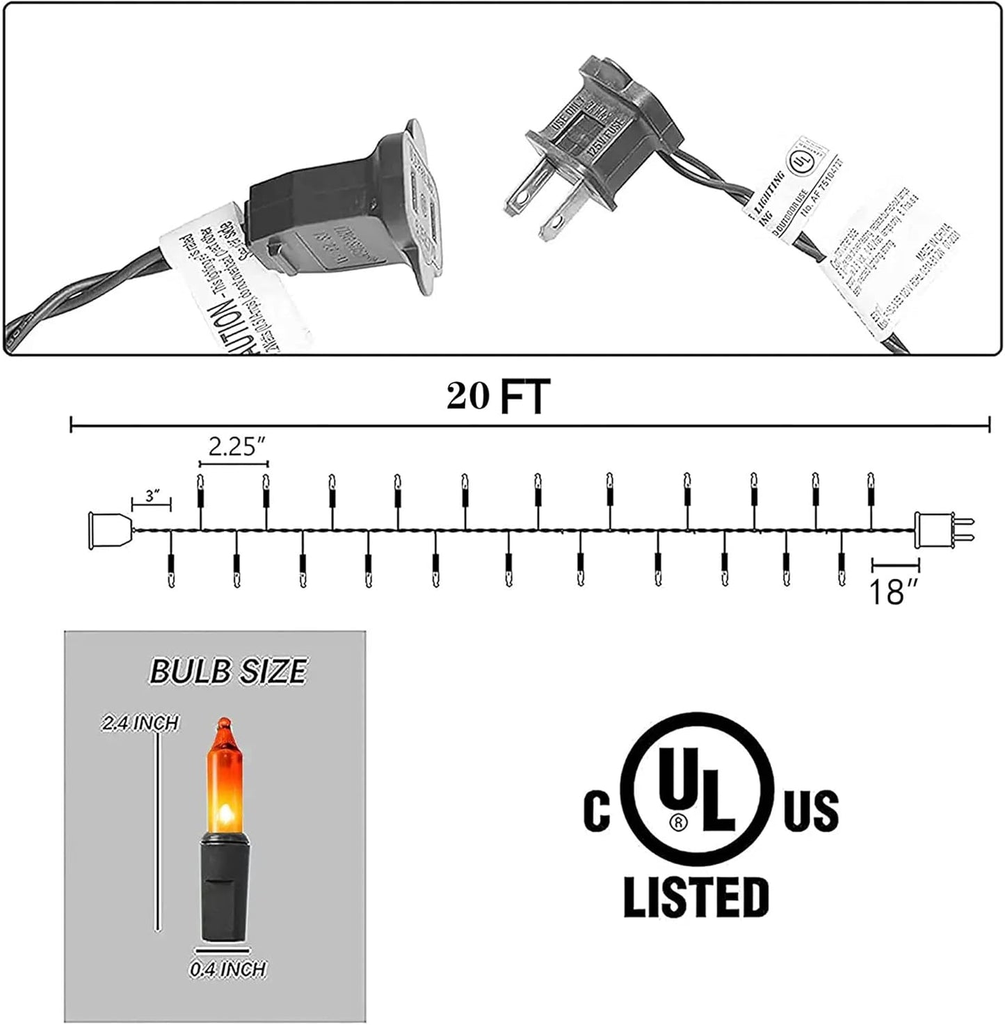 TW SHINE Purple Halloween Lights, 20FT 100 Count Incandescent Mini String Lights, Waterproof Halloween Decorations for Outdoor Indoor Patio Home Party Garden Yard Decor