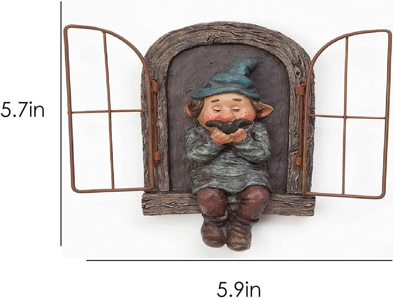 Whimsical Fairy Garden Gnome Statue, Tree Faces Decor Outdoor -5.9 Inch, Funny Garden Tree Decoration,Ideal Patio Yard Lawn Porch Decoration