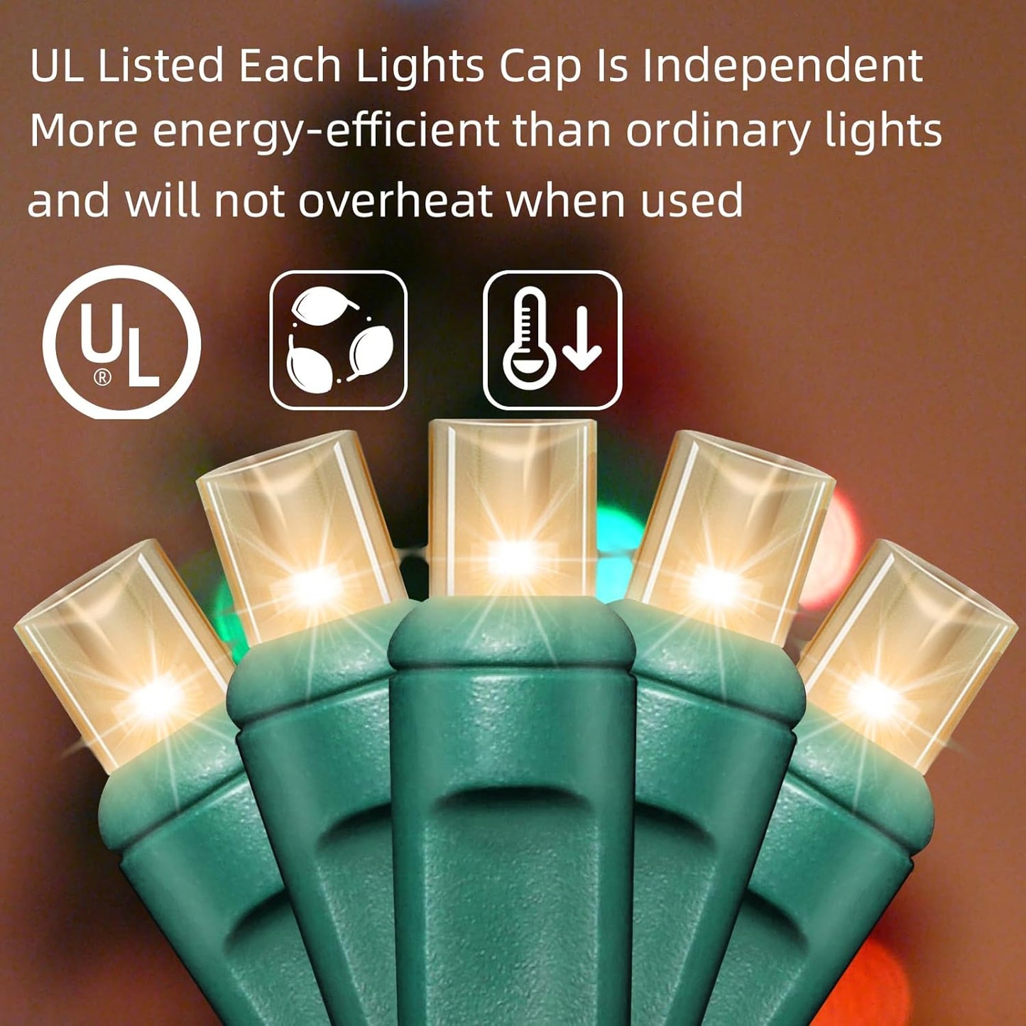 200LED (4pk of 50L) String Lights, LED Christmas Lights, 6" SPACING,Green Wire,Warm White