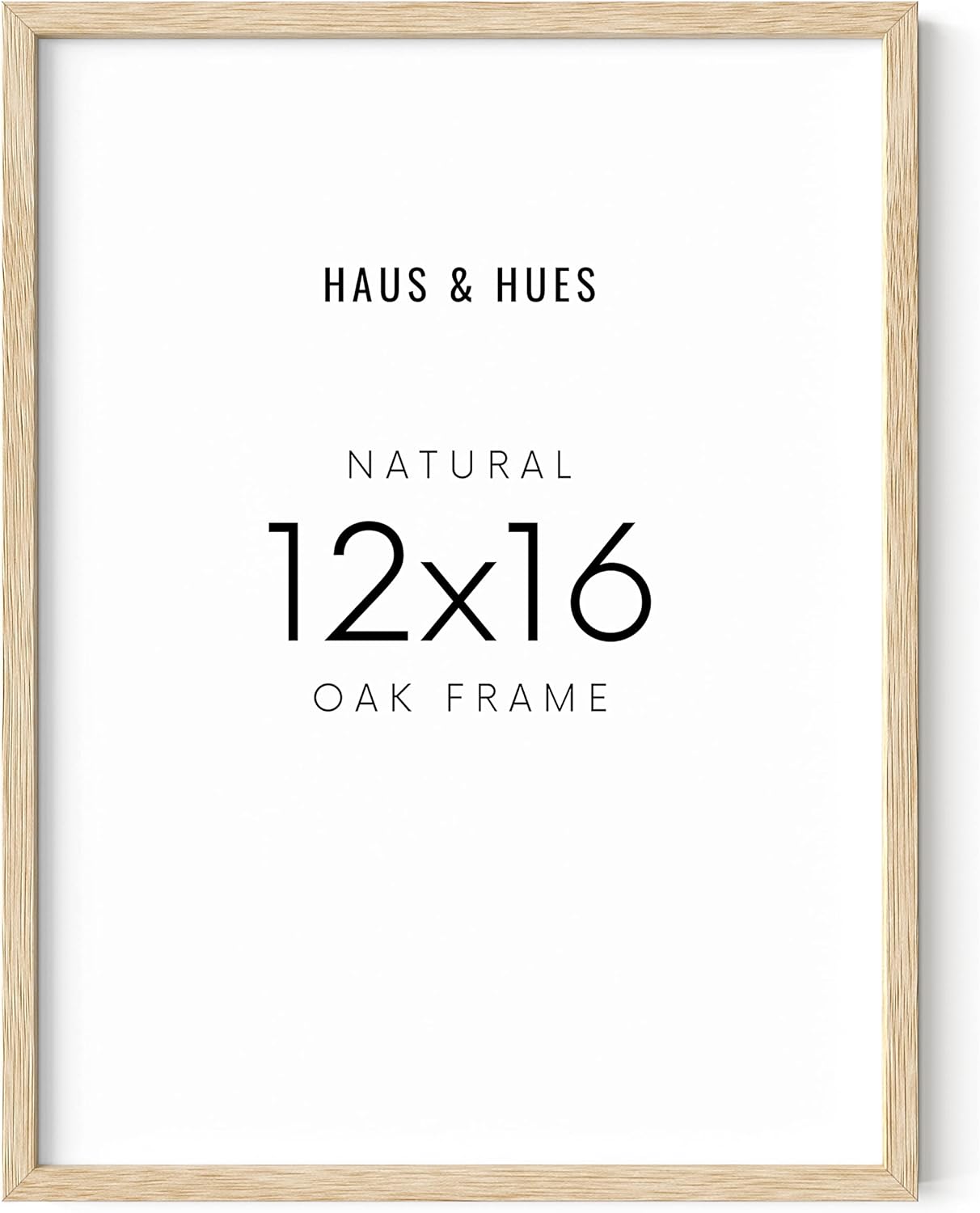 HAUS AND HUES Beige Oak Wood 12x16 Picture Frame - Modern Wood Wall Art Display - Lightweight 12x16 Frame for Art Prints, Photos, Posters - Ready-to-Hang Vertically & Horizontally