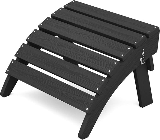 KINGYES Folding Adirondack Ottoman for Adirondack Chair, Black