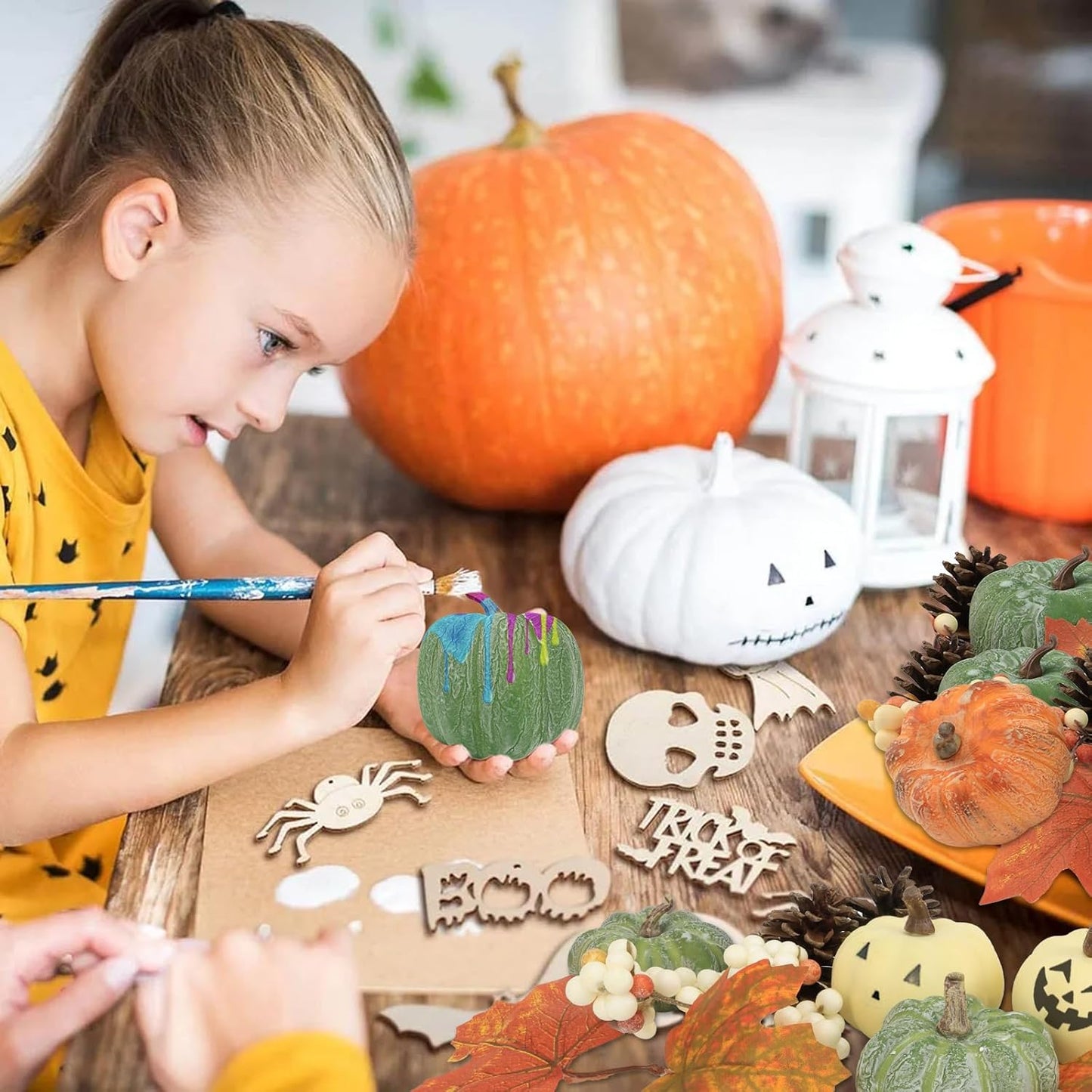 15 PCS Mini Pumpkin Decor - Plastic Pumpkins Fall Decor for Halloween Thanksgiving Artificial Pumpkins Fall Home Decor