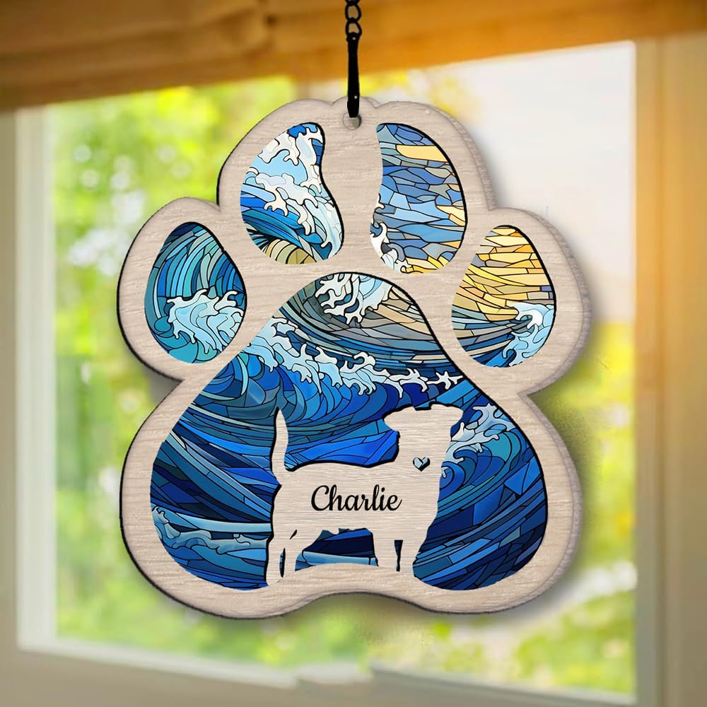 Personalized Rat Terrier Suncatcher Dog Memorial Gifts, Custom Rat Terrier Ornament Christmas Tree, Pet Remembrance Gift, Loss of Dog Sympathy Gift, Pets Memorial Ornament, Pet Loss Suncatcher