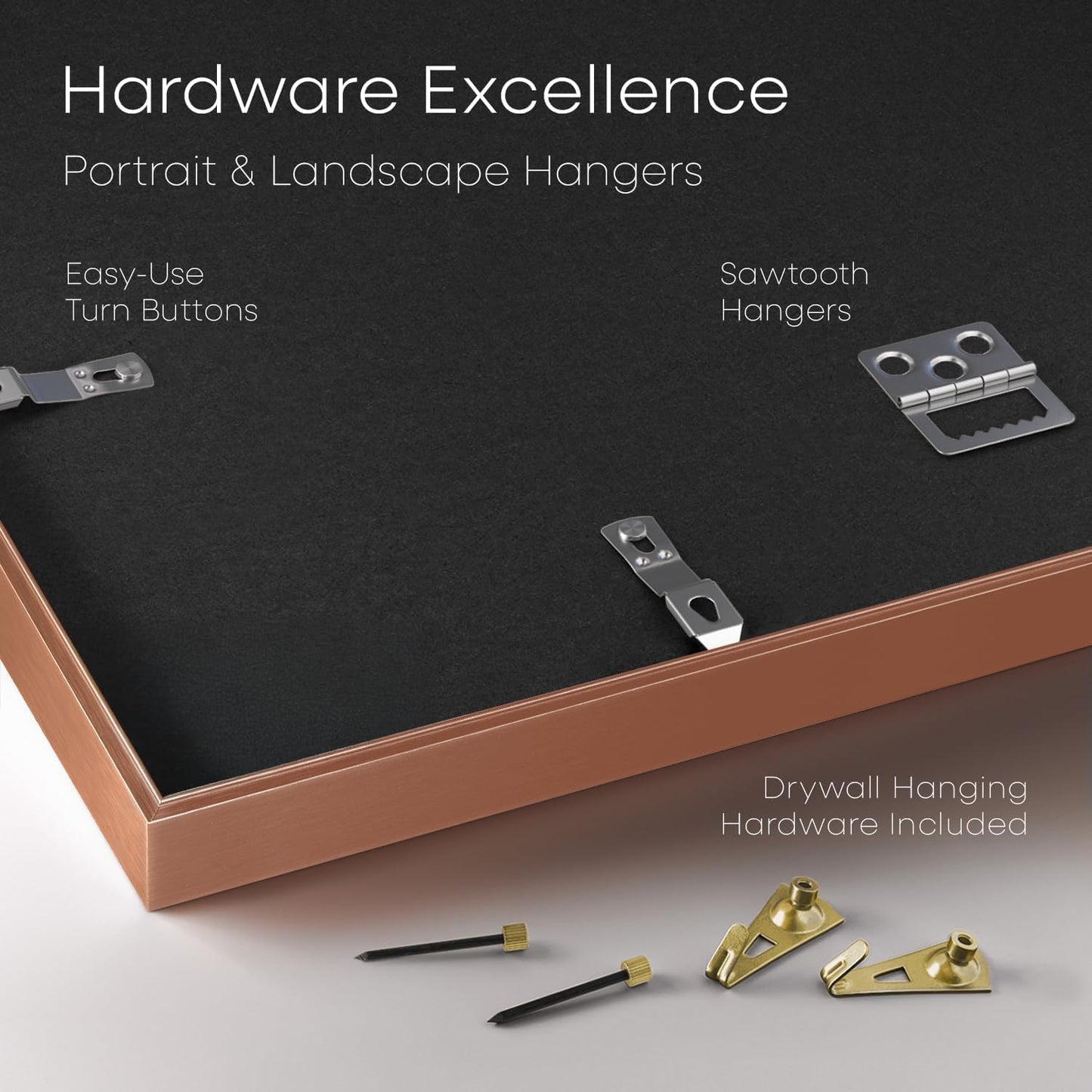 Homeforia 8.5x14 Marriage License Frame, High End Metal 8.5 x 14 Rose Gold Marriage Certificate Frames, 14x8.5 Picture Frame for Wall & Tabletop, 8.5x14 Photo Frame, Tempered Glass, Wall Kit, Set of 1