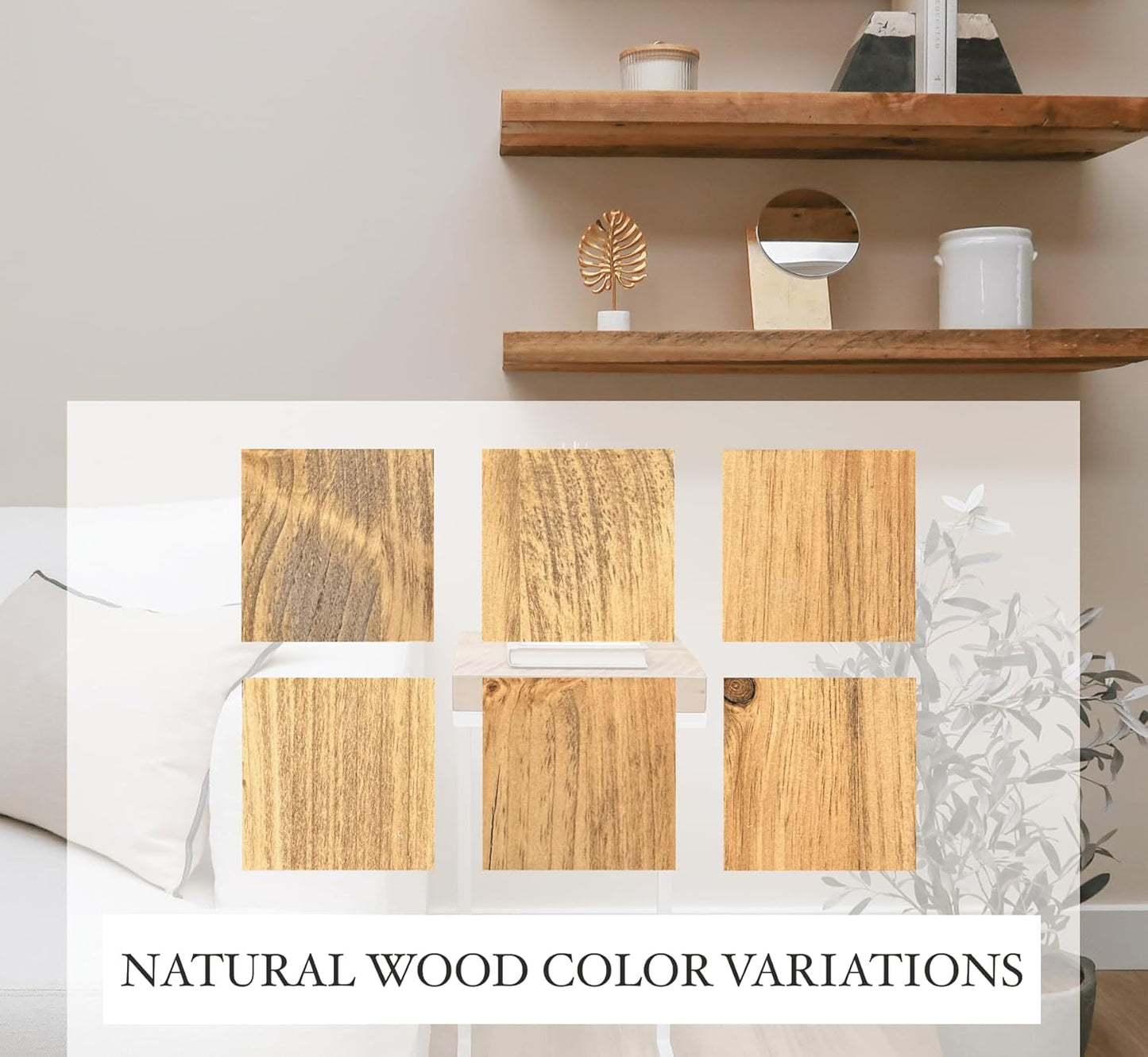 Modern Floating Shelves 3 Inches Thick for Wall, Wide Shelves for Kitchen, Living Room, Bedroom, and Bathroom, Natural Pine Wood, Rustic Wooden Shelf, (Set of 2) (Aged Oak, 48Lx3Hx8D)