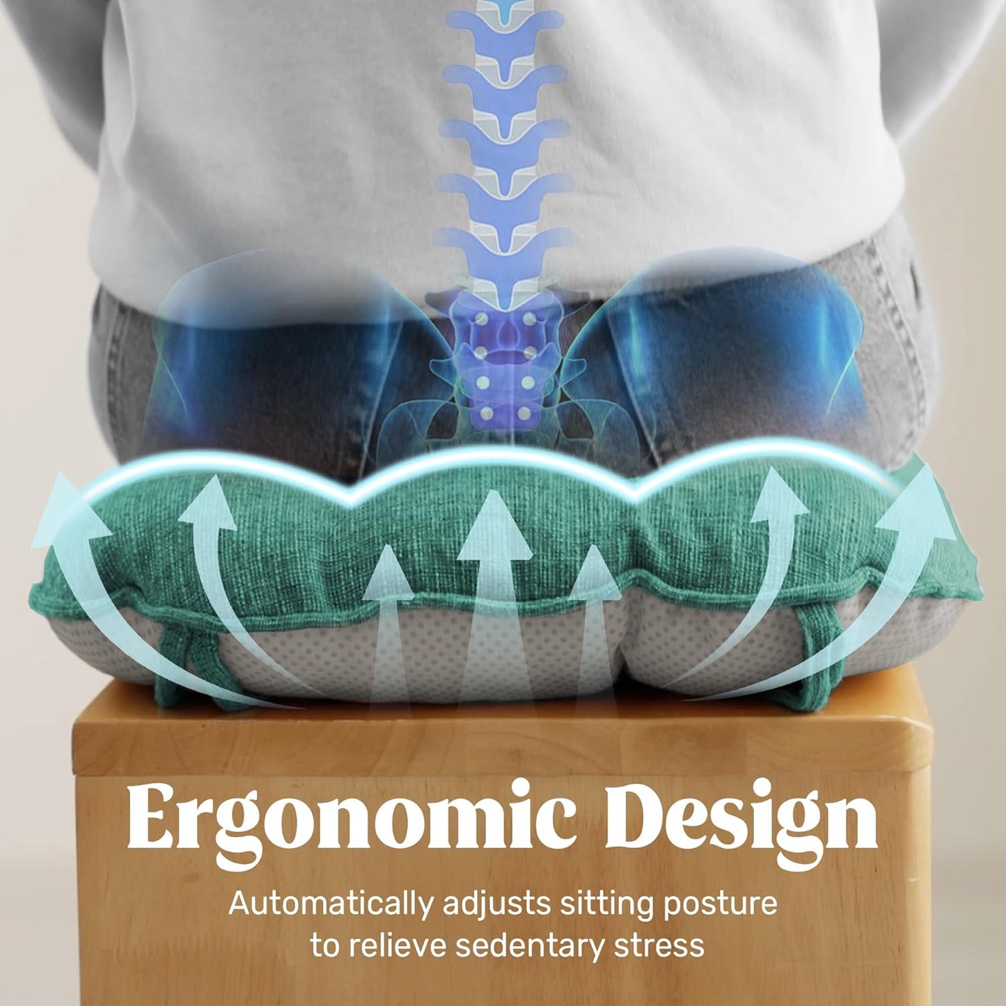 puredown® Chair Cushions for Dining Chairs, Tufted Memory Foam Chair Pads with Non-Slip Backing, Kitchen Seat Cushions with Ties, Washable Seat Pad Set of 4, 15.5" x 15.5" x 4", Green