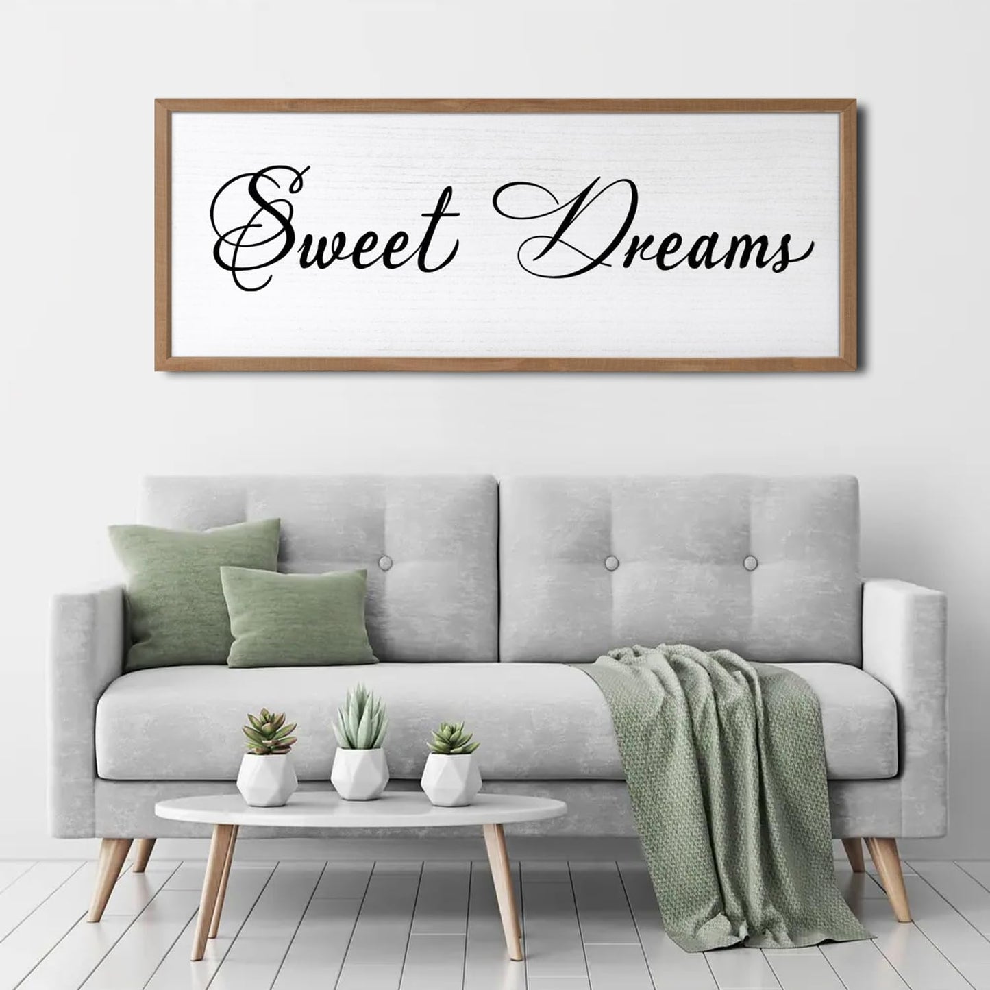 Sweet Dreams Wall Decor Above Bed 40x15 Inch Large Master Bedroom Hanging Wood Rustic Framed Farmhouse Sweet Dreams Sign Guest Room Aesthetic And Minimalist Over Bed Wall Art（Wood White）