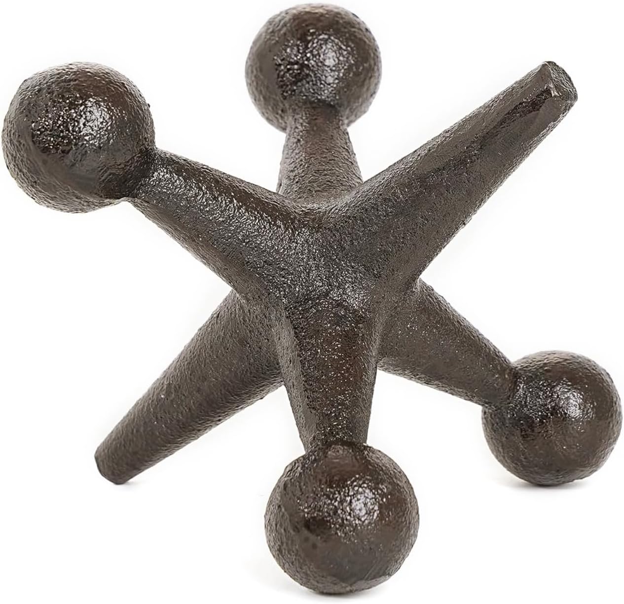 Sungmor Cast Iron Decorative Jack Statue, Home Office Accent Figurine, Antique Brown Jack Sculpture for Bookcase or Table Decoration, Creative Bookends, Paperweight, Door Stop