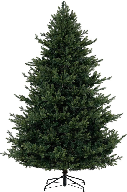 Naomi Home 6.5ft Traditional Christmas Tree with Lights Realistic Classic Christmas Tree Prelit with 3156 Branch Tips 450 Warm Lights and Metal Stand Aritificial