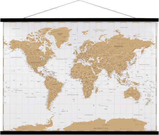 FALAMON Magnetic Poster Hanger Frame, 40x27 40x28 40x30 Teak Wood Magnet Poster Frame for Posters, Prints, Photos, Pictures, Maps, Scrolls, and Canvas Artwork(Black, 40")