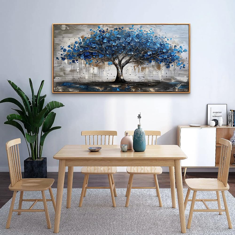 hyidecorart Canvas Wall Art For Office Abstract Wall Decoration For Living Room Bedroom Decor Tree Panoramic Landscape Wall Paintings Wood Framed Prints Textured Pictures Artwork Modern Hotel Decor