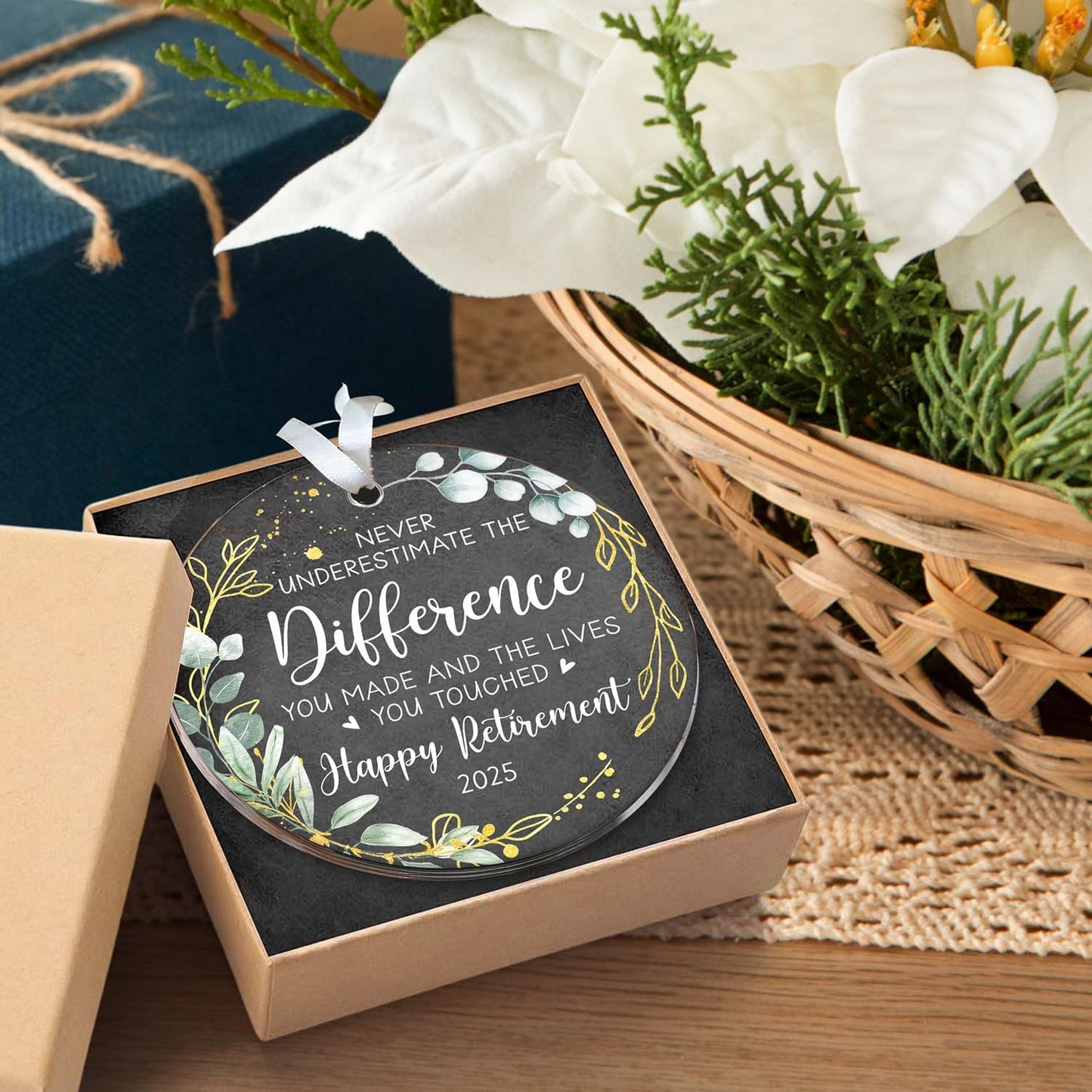 HEXMOZ Retirement Gifts - Retirement Gifts for Women, Men 2025 - Retired Ornament 2025 - Retired Gift for Coworker, Boss, Employee, Teacher, Nurse, Woman, Man - Acrylic Christmas Ornament Keepsake