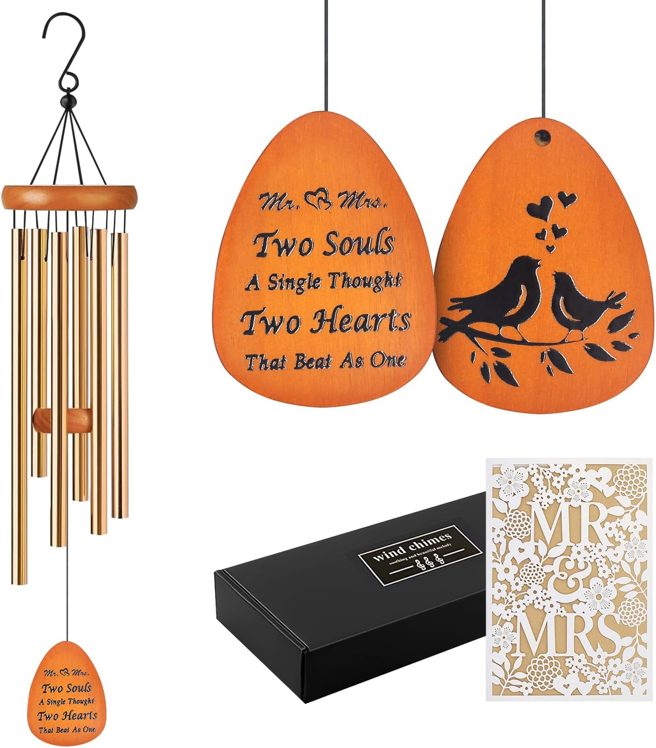 Wedding Gift for Couples,Mr and mrs Gift,Bride to be Gifts for Bridal Wedding Wind Chime for Outdoor, Garden Decoration,Bridal Shower Gifts