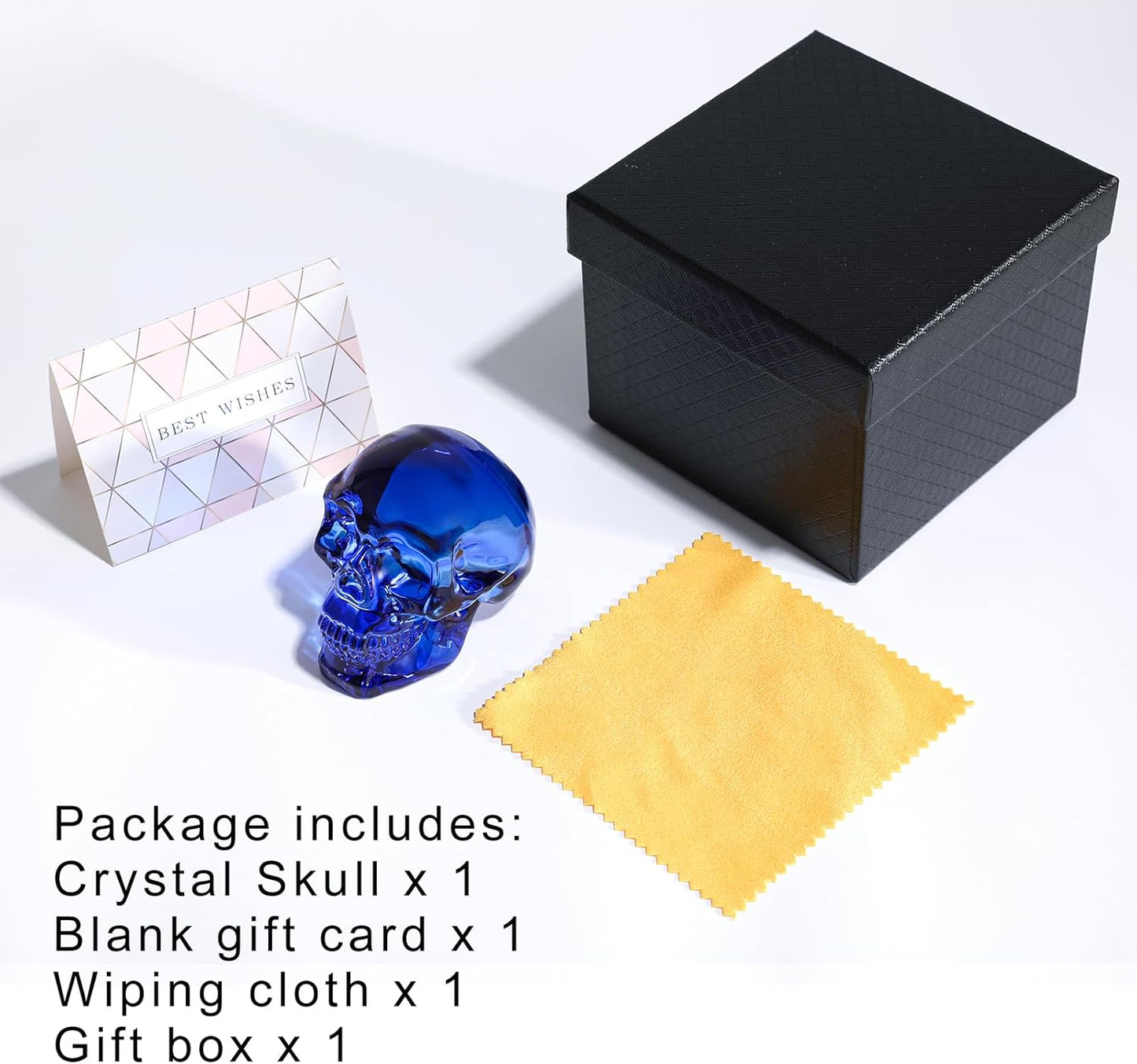 Model Statue for Halloween Decor Indoor Blue Crystal Skull Decorative Figurine Gifts for Women Husbands Halloween Head Figurine Decoration Gift (Blue Skull)