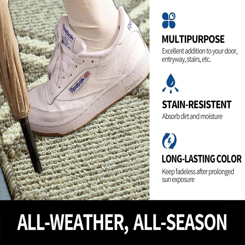 Door Mat Indoor Entrance, Large Welcome Mat Outdoor, Non Slip Front Door Mat Entryway (23“X35”)