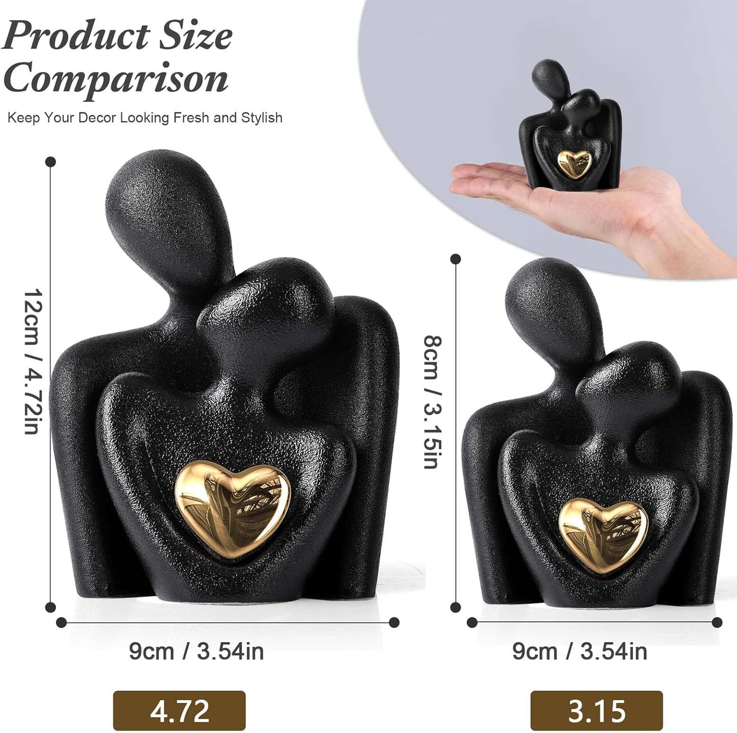 XMGZQ Mini Couple Statue Tv Stand Decor Items for Living Room Home Decor,Bedroom Decor for Couples Sculpture for Anniversary Wedding,Love Gifts for Couples 2025,Knick Knacks for Shelves