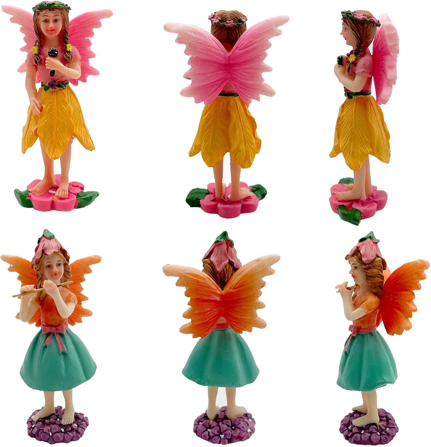 Fairies Set of 10 Pcs Miniature Garden Figurines - Outdoor Decor Art for Fall Winter, Outdoor Statue for Patio, Lawn, Yard Decoration