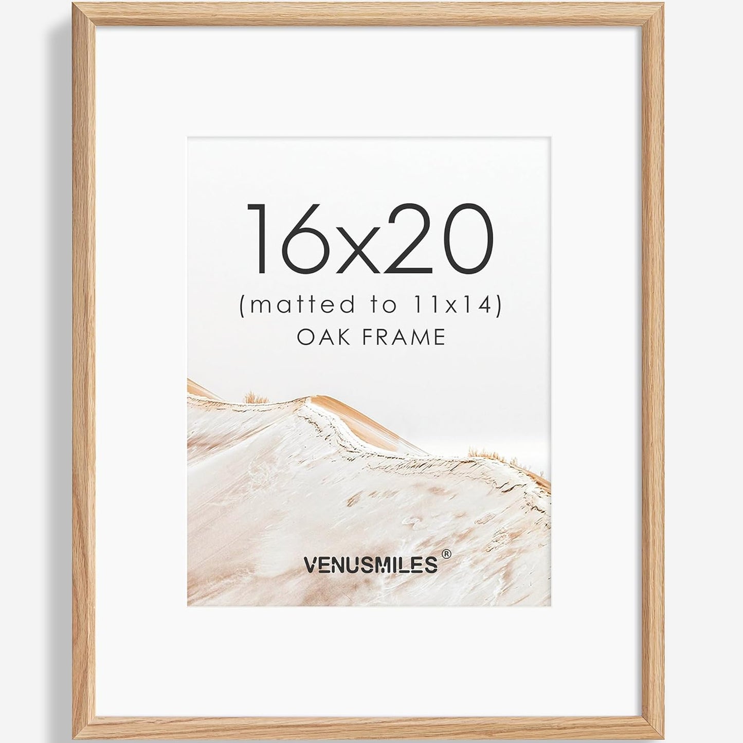 16x20 Picture Frame Natural Solid Oak Photo Frames with 11x14 Removable Mat Wall Hanging Large Handcrafted Frame with HD Plexiglass Wall and Tabletop Display Large Poster Frame