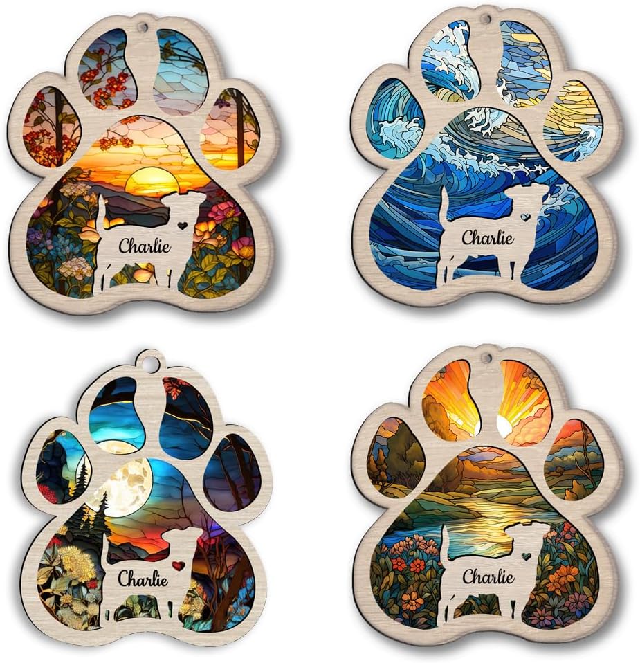 Personalized Czechoslovakian Wolfdog Suncatcher Dog Memorial Gifts, Custom Czechoslovakian Wolfdog Ornament Christmas Tree, Pet Remembrance Gift, Loss of Dog Sympathy Gift, Pet Loss Suncatcher