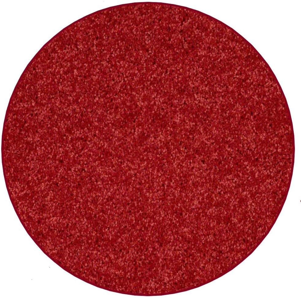 KOECKRITZ Soft and Colorful Kids Classroom Area Rugs (Passes Flammability Pill Test) Many Sizes and Bright Colors to Select from (9' Round, Fire Engine)