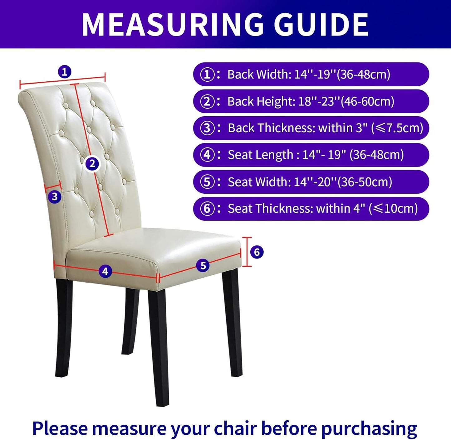 Howhic Stretch Chair Covers for Dining Room Set of 6, Removable Washable Dining Room Chair Covers, Dining Chair Slipcovers Seat Protector, Great Decoration for Home and Banquet (Dusty Blue, 6 Pack)