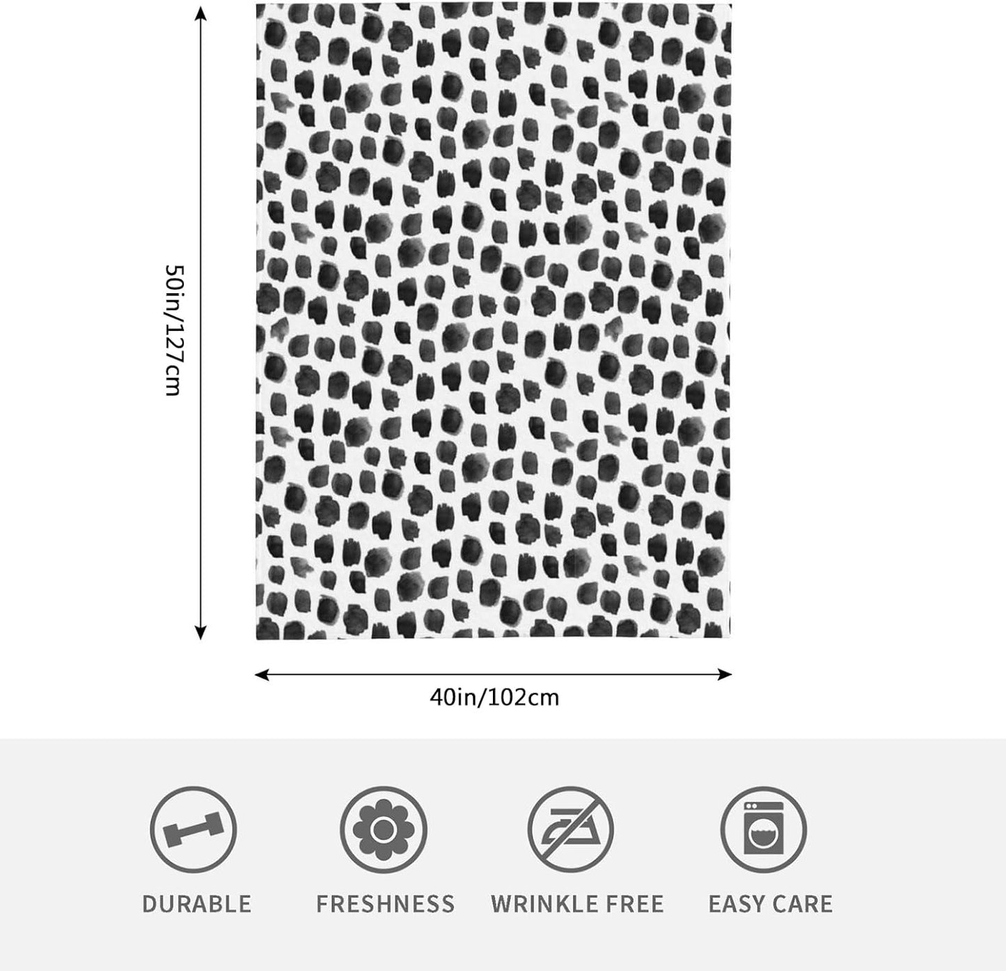 HGOD DESIGNS Watercolor Polka Dot Flannel Fleece Bed Blanket Throw Blanket Lightweight Cozy Plush Blanket for Bedroom Living Rooms Sofa Couch 40"x50"