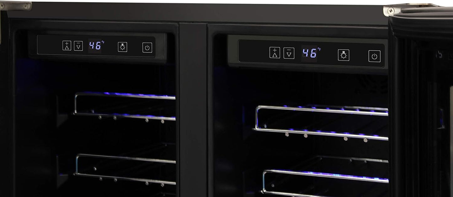 THOR Kitchen Freestanding/Under-Counter 24-Inch Dual Zone Wine Cooler in Stainless Steel - Model TWC2402