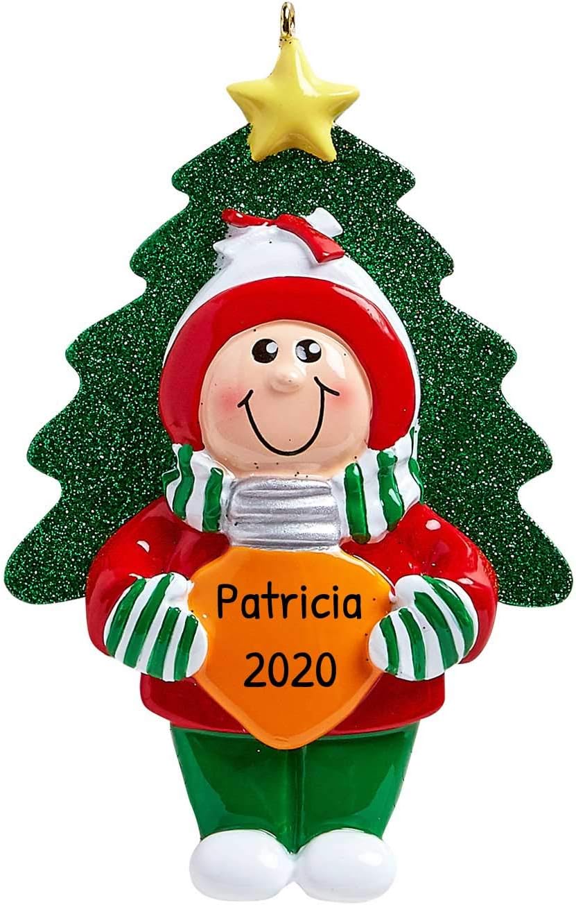3D Toddler Ornaments for Christmas Tree 2025 - Bulb Tree Santa Hat Ornament for Kids Cozy Pajama Ornament for Girl Personalized Christmas Ornaments for Kids Gifts for Girls Toddler Girl Decorations