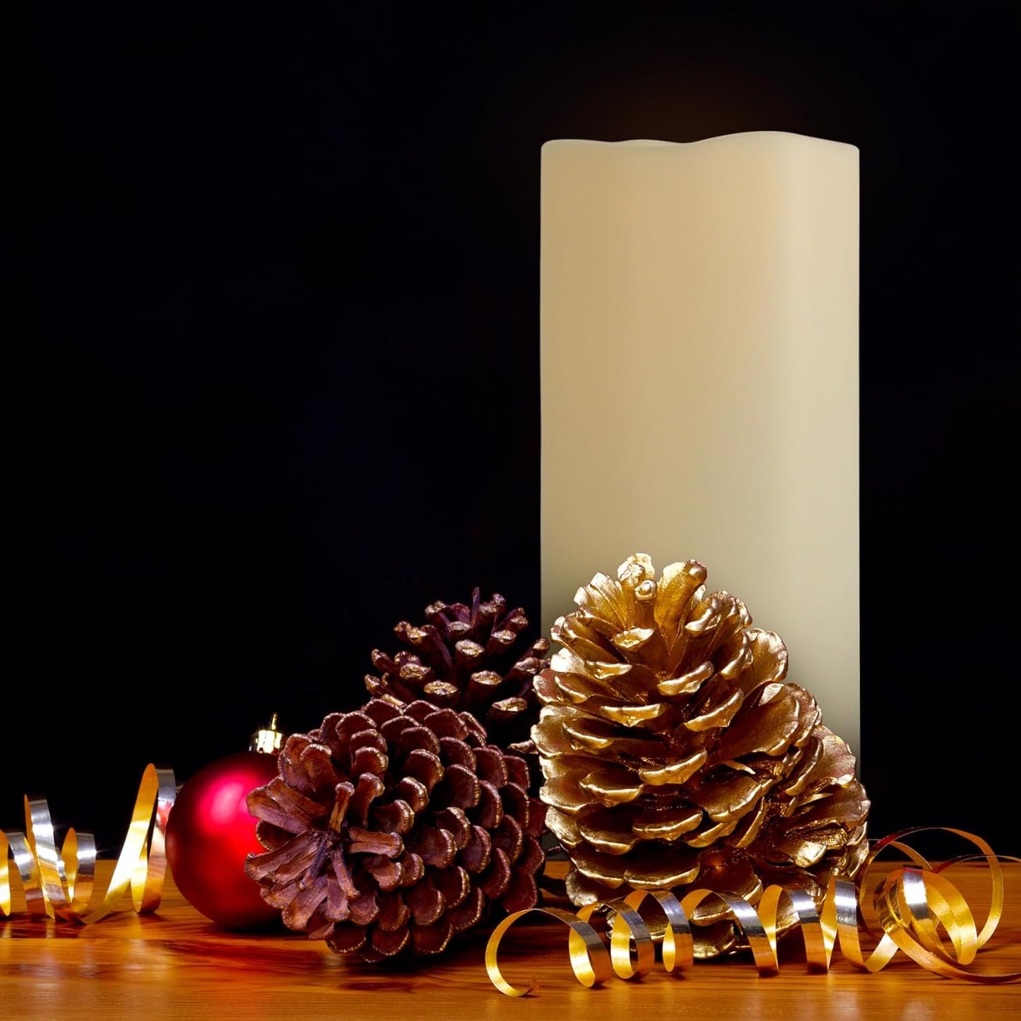 4" x 8" Large Outdoor Flameless Candles with Remote and Timer, Waterproof Battery Operated Flickering LED Pillar Candles for Home, Lantern, Porch, Ivory, 2 Pack