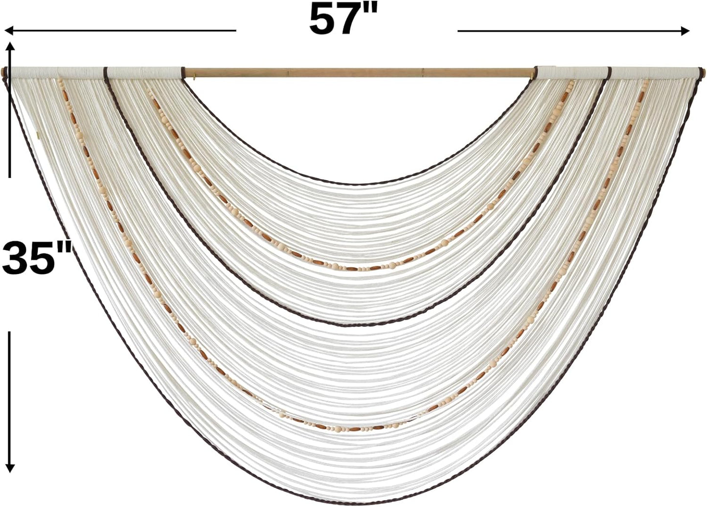 Macrame Wall Hanging Handcrafted Boho Wall Decor Bead Woven Wall Hanging for Bedroom, Living Room, Entryway, Farmhouse or Nursery Bohemian Home Aesthetic 57"x35"