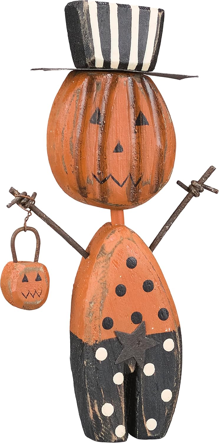 Primitives by Kathy Jack Decorative Chunky Sitter Great for Halloween and Fall Decorations, 4"x6.75"x1", Multicolor